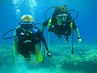Children diving education in Bol, Croatia